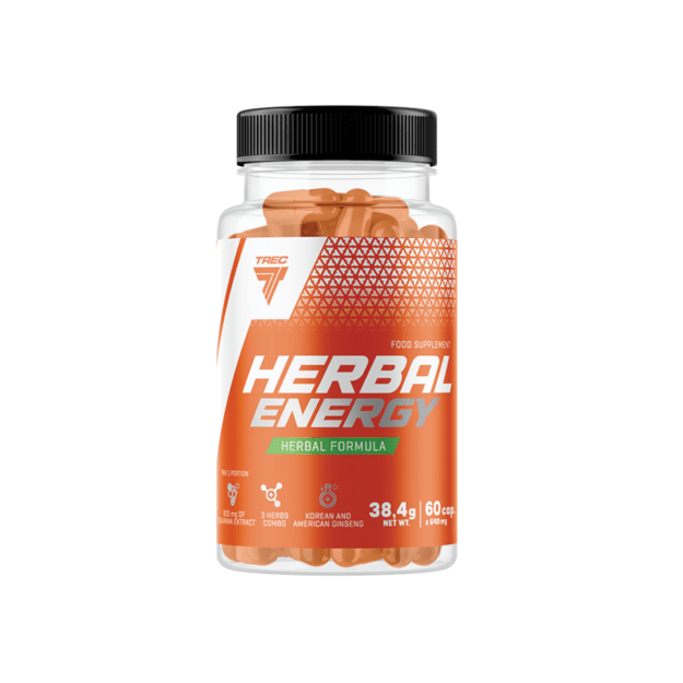 Natūralios energijos kapsulės TREC Herbal Energy, 60 kapsulių