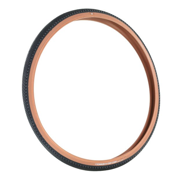 Padanga Schwalbe G-One Comp K-Guard 28  x 1.50  (40-622) // E-25, kamerinė, nelankstoma, Green Compound, K-Guard, ruda sienelė