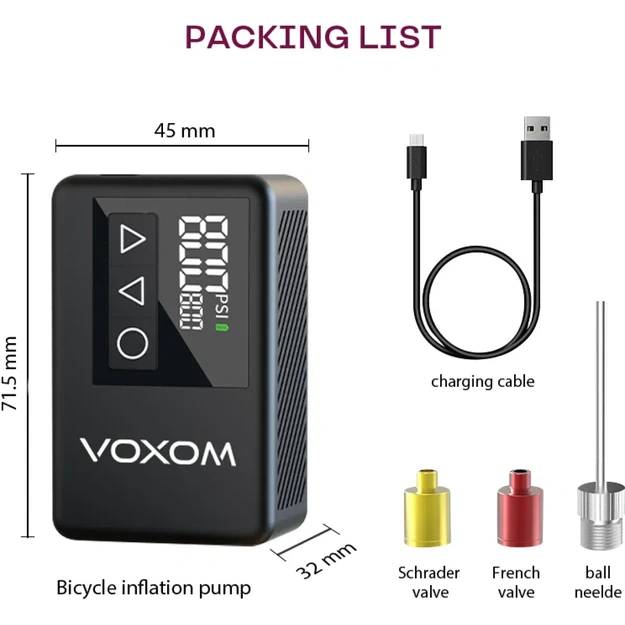 Voxom elektrinė pompa Mini Tire Inflator EPu2