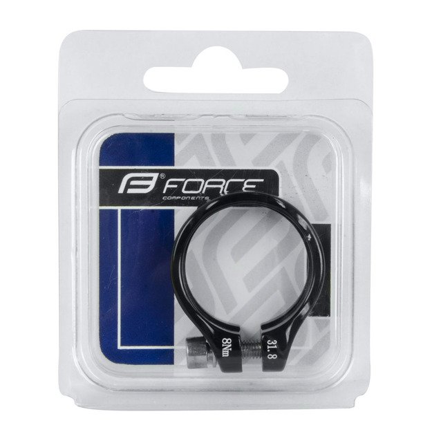 Balnelio stovo užveržimas FORCE Logo 31.8 mm aliuminis (juodas) 1