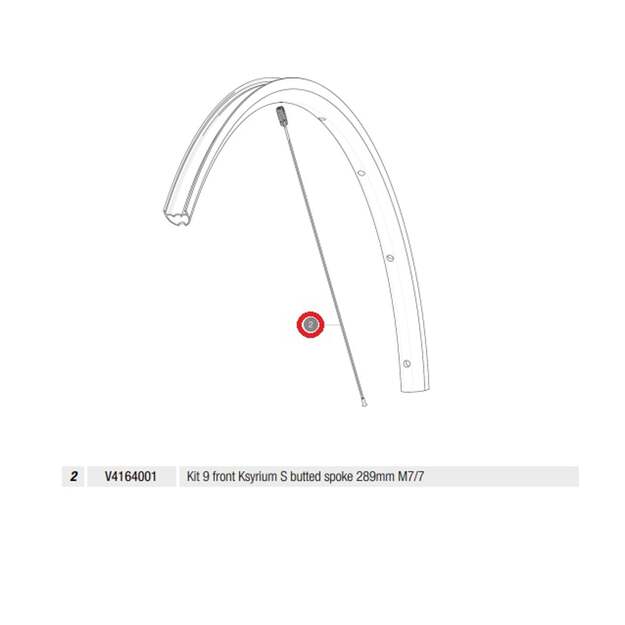 MAVIC KIT 9 FRONT KSYRIUM S BUTTED SPOKE 289MM M7/7 (V4164001)