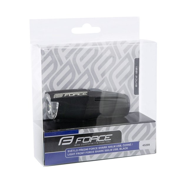 Priekinis žibintas FORCE Shark 500 USB (juodas) 1