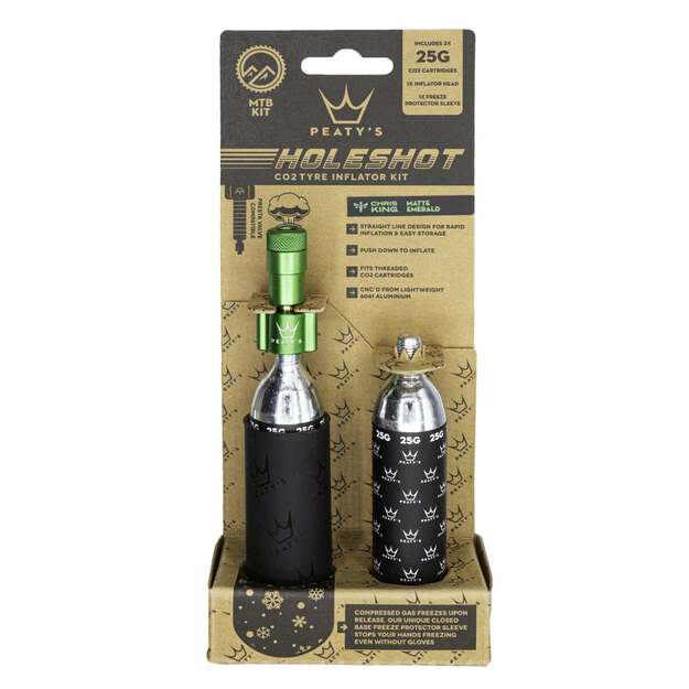 CO2 pompa PEATY S HOLESHOT CO2 TYRE INFLATOR - MTB (25G) - EMERALD (PPR-HTI-MTB-EMR-12) 1
