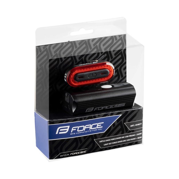 Žibintų komplektas FORCE DIVER ARC USB 2