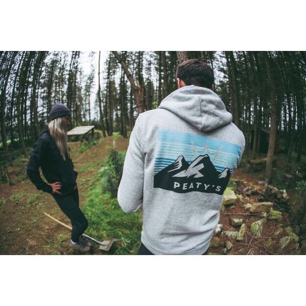 PEATY S PUBWEAR CREW HOODY - 3 PEAKS SUNRISE / HEATHER GREY (PPW-24-HDY-3PS-GRY) 2