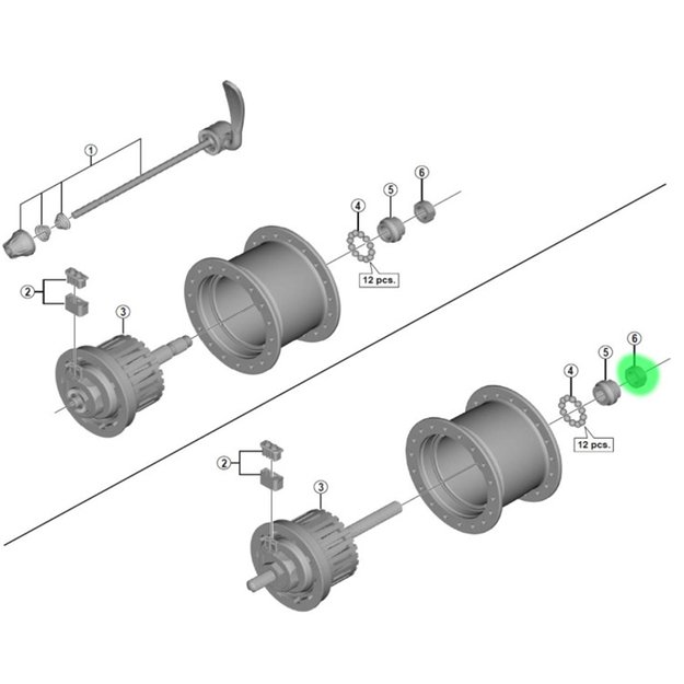 Veržlė priekinei stebulei Shimano HB-IM40 (M9x7.1 mm) (kairė) 2