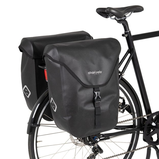 Šoniniai krepšiai ant bagažinės AtranVelo ZAP PLUS WP // 2 x 27L, 20x41x34 cm, Water-Proof (juoda) 2