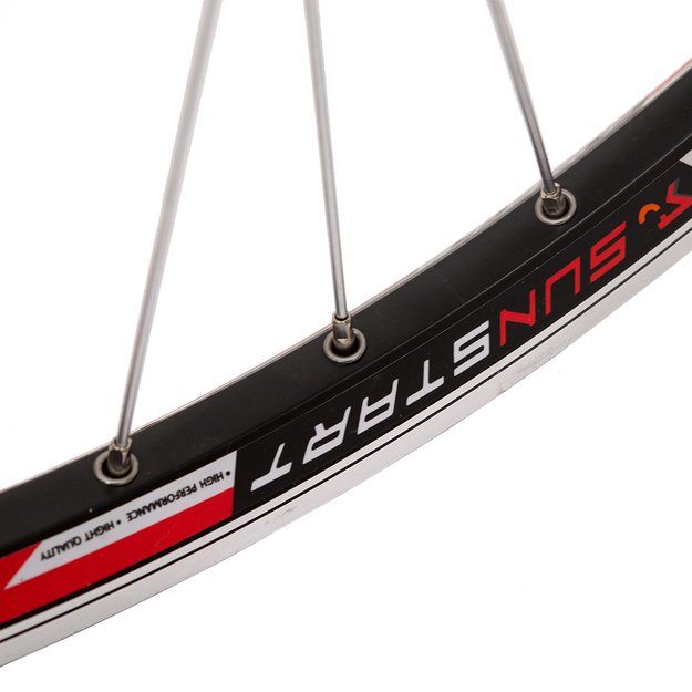 Galinis ratas Sunstart 26  // 36H, V-brake, užsukamam žvaigždžių blokui, kniedytas, veržlės, dvigubas 2