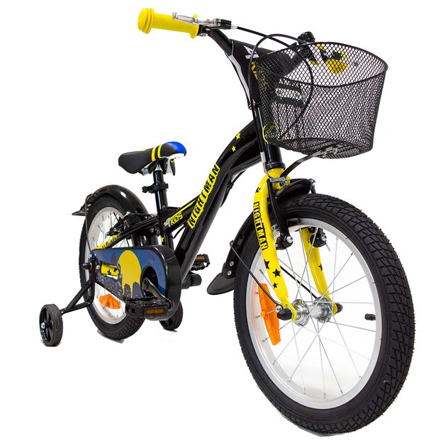 4KIDS Nightman 16  // 1G, dydis 10  (25.5 cm), V-Brake ir Kojinis stabdžiai, plieninis (juoda/mėlyna) 3