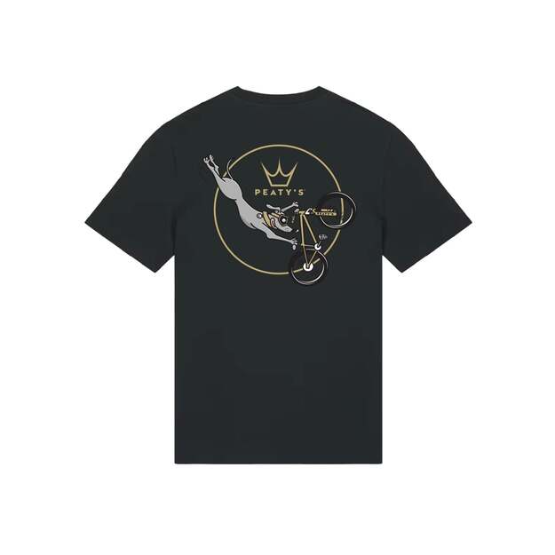 PEATY S PUBWEAR TRIKO S KR&Aacute;TK&Yacute;M RUK&Aacute;VEM SUPERDOG / BLACK (PPW-25-TEE-SUP-BLK) 1