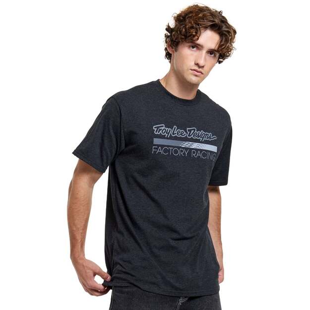 TLD SHORT SLEEVE TEE FACTORY RACING BLACK HEATHER / GRAY (70166906) 1