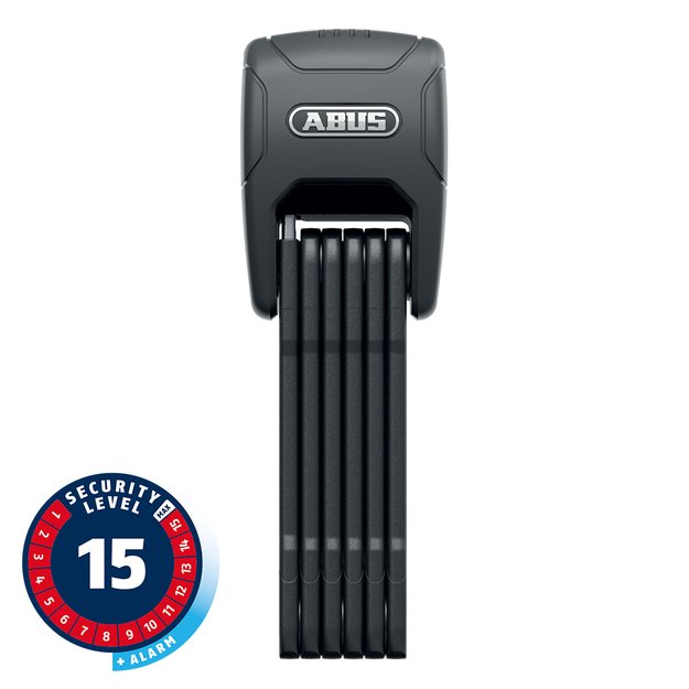 Spyna ABUS BORDO GRANIT&trade; 6500KA // su signalizacija, sulankstoma, 90 cm (juoda)