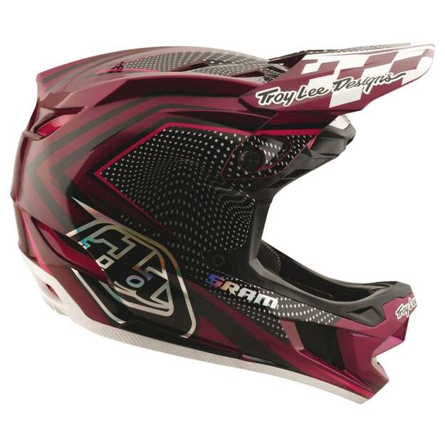 TLD HELMET D4 CARBON TROY LEE DESIGNS X SRAM RADIOSCAPE BLK / BERRY (13995500) 4