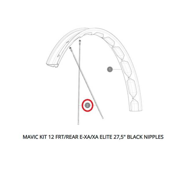 MAVIC KIT 12 FRT/REAR E-XA/XA ELITE 27,5  BLACK NIPPLES (LV2386200)