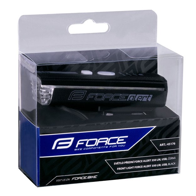 Priekinis žibintas FORCE ALERT 350LM USB, su garsiniu signalu juodas 4