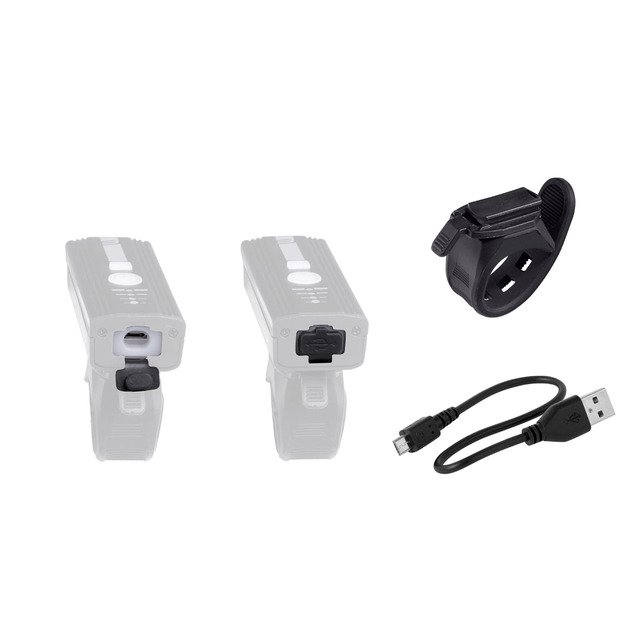 Priekinis žibintas FORCE ALERT 350LM USB, su garsiniu signalu juodas 1