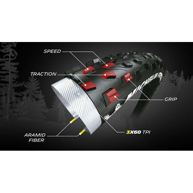 MICHELIN TIRE FORCE XC 26X2.10 PERFORMANCE LINE FOLDABLE TS TLR (149232) 2