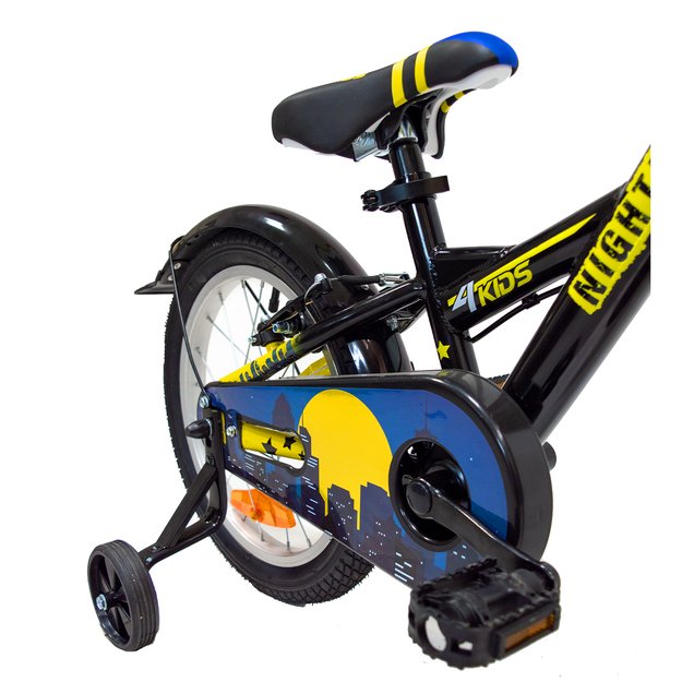 Vaikiškas dviratis 4KIDS Nightman 16  dydis 10  (25.5 cm) (plieninis, juoda/mėlyna) 4