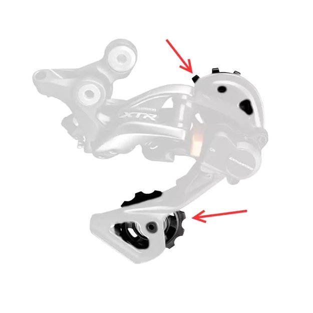 Galinio pavarų perjungėjo ratukai Shimano XTR RD-M9000 / Shimano XTR Di2 RD-M9050 1