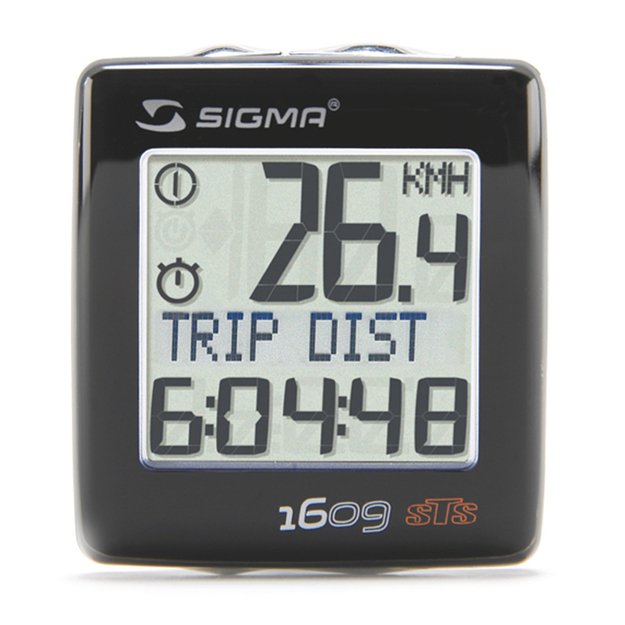 Dviračio kompiuteris Sigma BC 1609 STS Cadence // belaidis, 16 funkc. (juoda/sidarbinė)