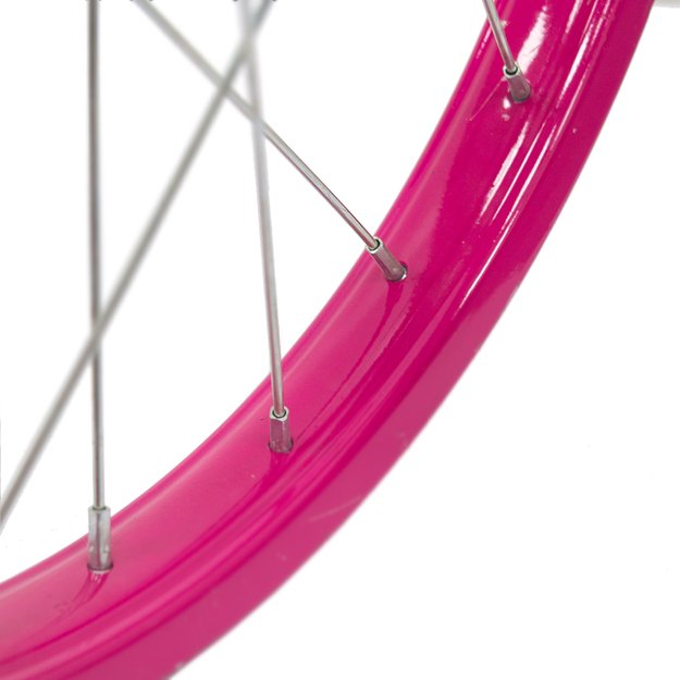 Galinis ratas 16  // V-Brake, 20H, užsukamam žvaigždžių blokui, viengubas, rožinis, plienas 3