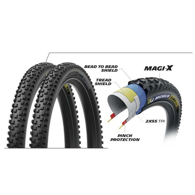 MICHELIN TIRE E-WILD REAR 27.5x2.60 RACING LINE DARK FOLDABLE MAGI-X TS TLR (844944)