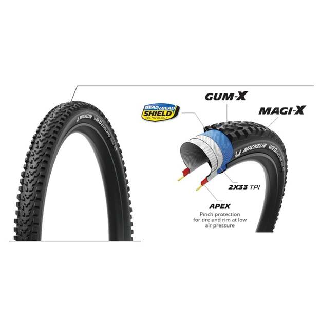 MICHELIN TIRE WILD ENDURO REAR 29x2.40 PERFORMANCE LINE FOLDABLE GUM-X/MAGI-X TS TLR (121066)