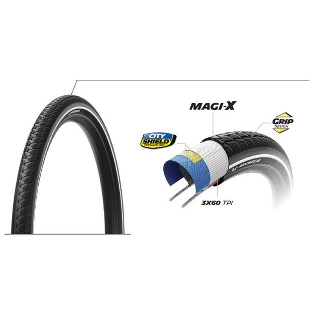 MICHELIN TIRE CITY TOURING 29X2.40 PERFORMANCE LINE WIRE (449373)