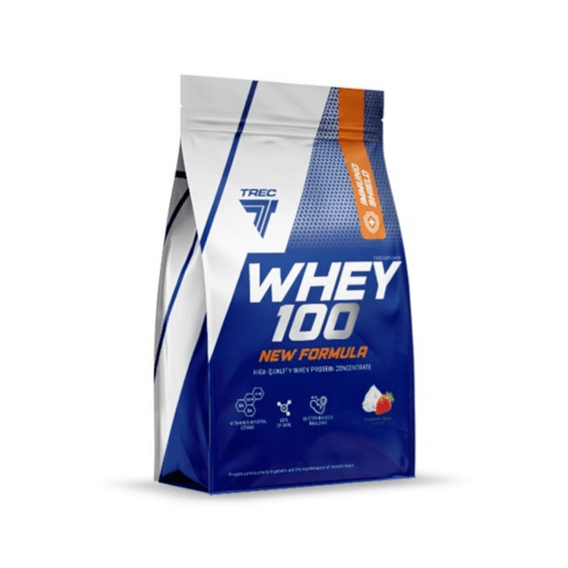 Baltymų milteliai TREC Whey 100 New Formula 700g, kreminės-bra&scaron;kinės skonio