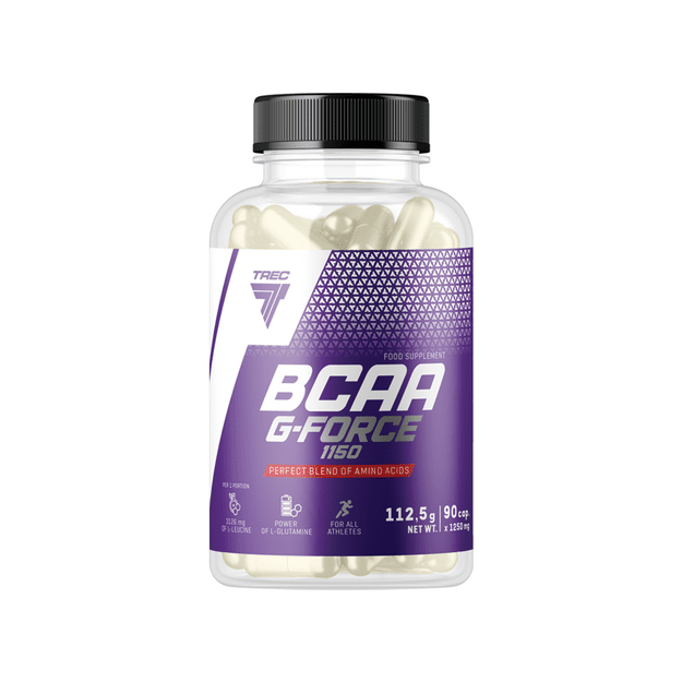 Aminorūg&scaron;čių kompleksas TREC BCAA G-FORCE 1150 90 kapsulių