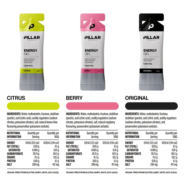 Pillar Performance energetinis gėliukas GEL30 (citrusinio skonio)