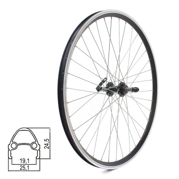 Galinis ratas Dynamic 4 26  // V-brake, 36H, užsukamam žvaigždžių blokui, QR, aliuminis