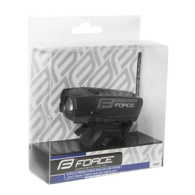 Priekinis žibintas FORCE BUG-400 USB (juodas) 3