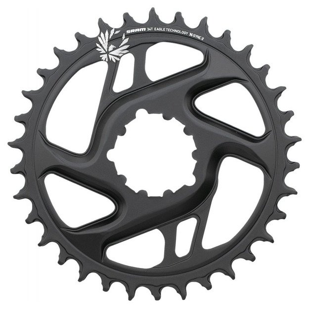 Žvaigždė priekinė SRAM 34T, X-Sync 2 aliuminė (juoda) 