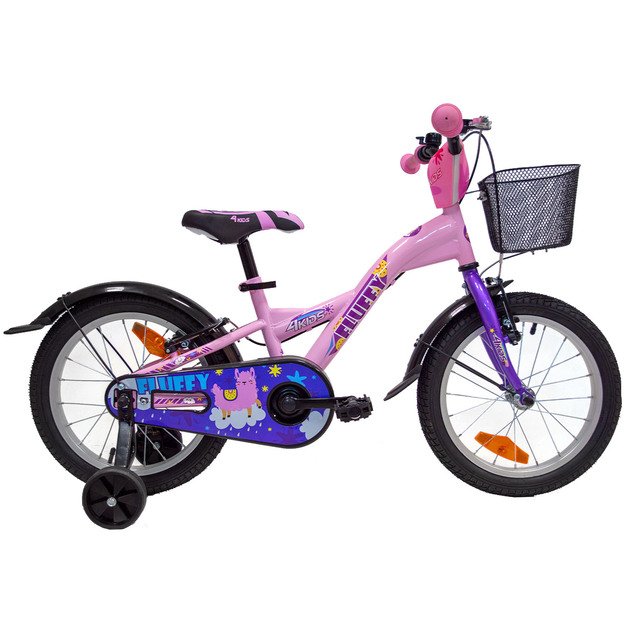 Vaikiškas dviratis 4KIDS Fluffy 16  dydis 9.5  (24 cm) (plieninis, rožinė)