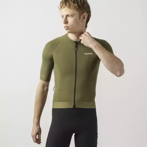 GripGrab PACR vyriški marškinėliai | Olive Green 3