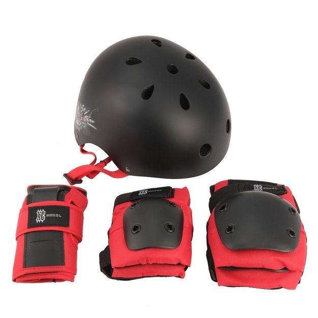 Apsaugų komplektas KidZamo X-Cool šalmas 58-61cm, kelių, alkūnių ir riešų, dydis L