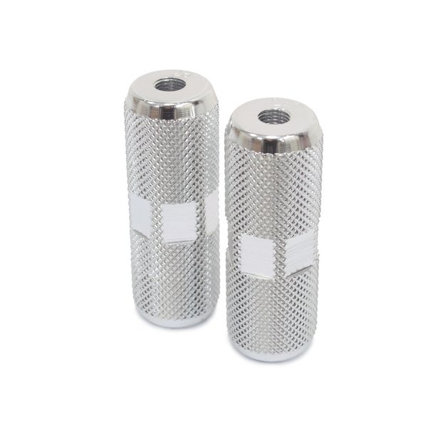BMX atramos kojoms (pegai) // 9 mm a&scaron;is, 75 mm, plienas (sidabriniai)