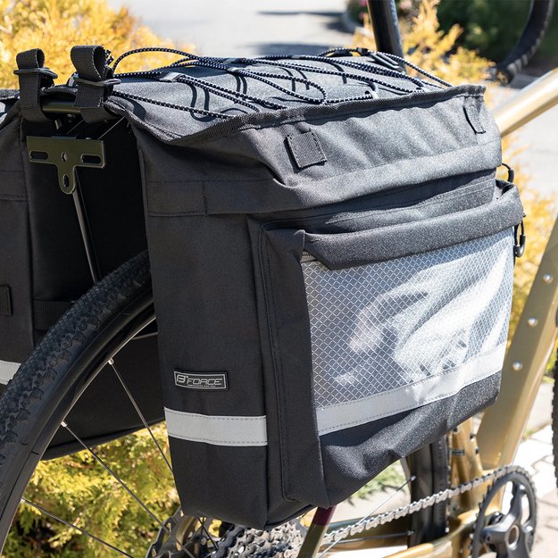 &Scaron;oniniai krep&scaron;iai ant bagažinės FORCE Noem // 2 x 10 L (juoda) 3