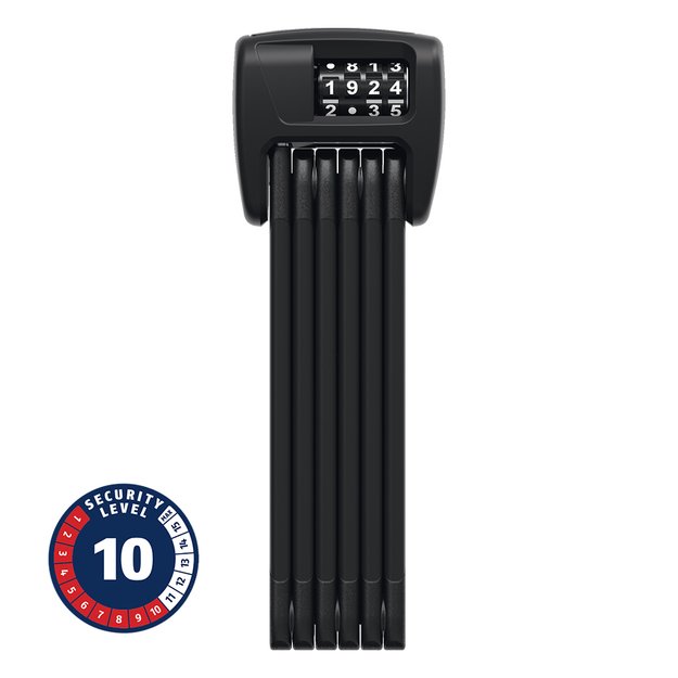 Spyna ABUS BORDO&trade; Combo 6000C/90 LED Black SH // sulankstoma, su LED &scaron;viesa, 90 cm (juoda)