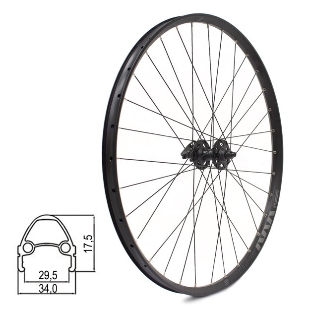 Priekinis ratas HAIBIKE RODI TRYP30 Tubeless Ready 29  // diskiniai 6 bolt, 32H, QR, Shimano XT M756, kniedytas