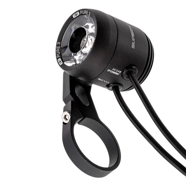 Priekinis žibintas nuo dinamos Supernova E3 Pure 3 HBM LED // 6V AC, 70 LUX