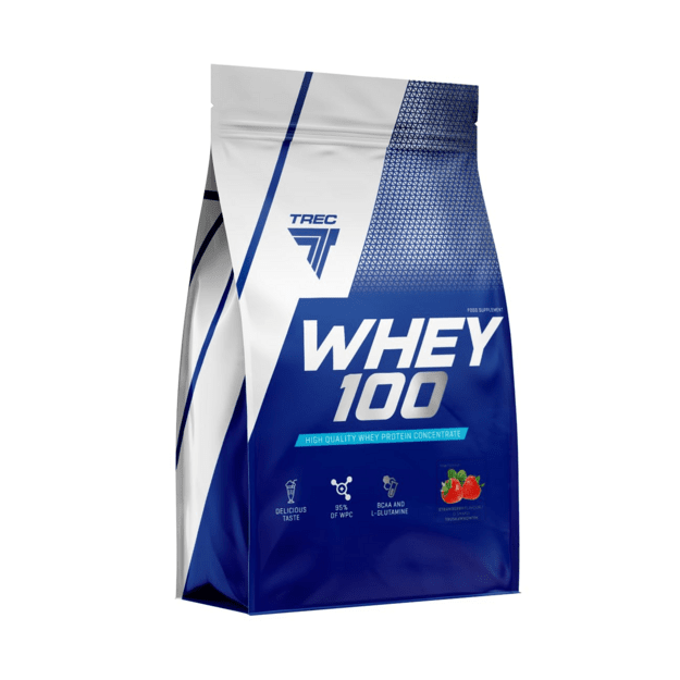 Baltymų milteliai TREC WHEY 100, bra&scaron;kių skonio, 900 g