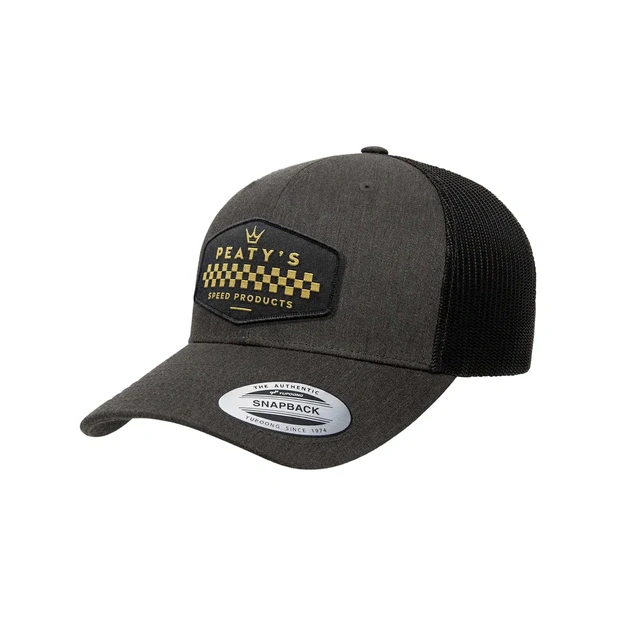 PEATY S PUBWEAR TRUCKER CAP - CHECKER - DARK HEATHER (PPW-26-TRUC-CHKR-DHG)