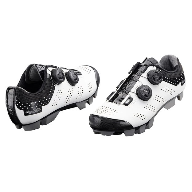 Batai FORCE MTB Points Lady // dydis: 37, Clip-In, MTB (balta/juoda)