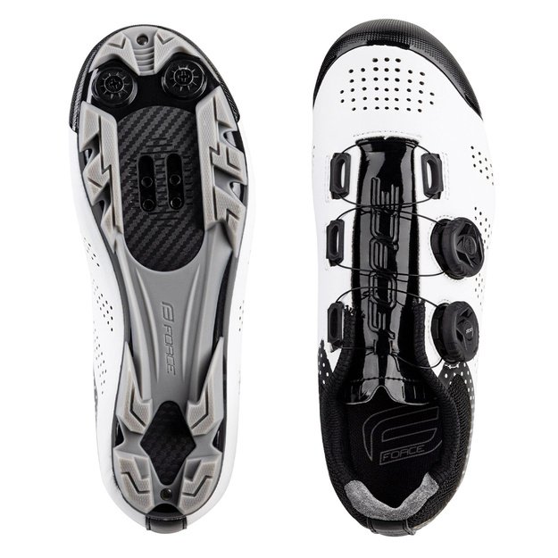 Batai FORCE MTB Points Lady // dydis: 37, Clip-In, MTB (balta/juoda)