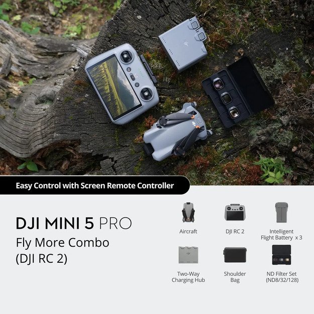 DJI dronas Mini 5 Pro Fly More Combo (RC-2) 3