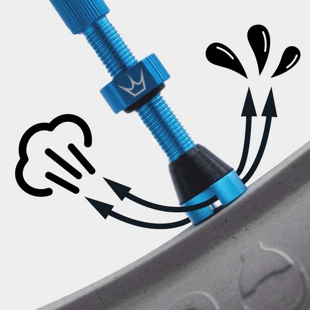 Bekamerinės sistemos ventiliai PEATY S X CHRIS KING (MK2) TURQUOISE TUBELESS VALVES 42MM (PTV2-42-TRQ-12) 3