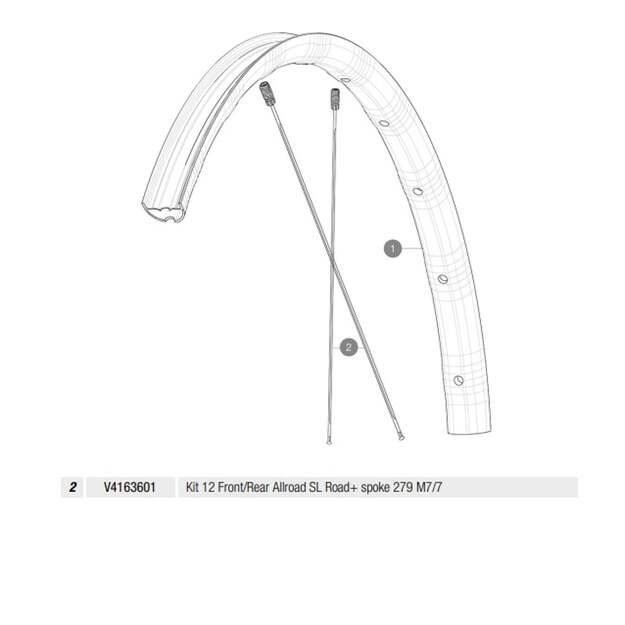 MAVIC KIT 12 FRONT/REAR ALLROAD SL ROAD+ SPOKE 279 M7/7 (V4163601)