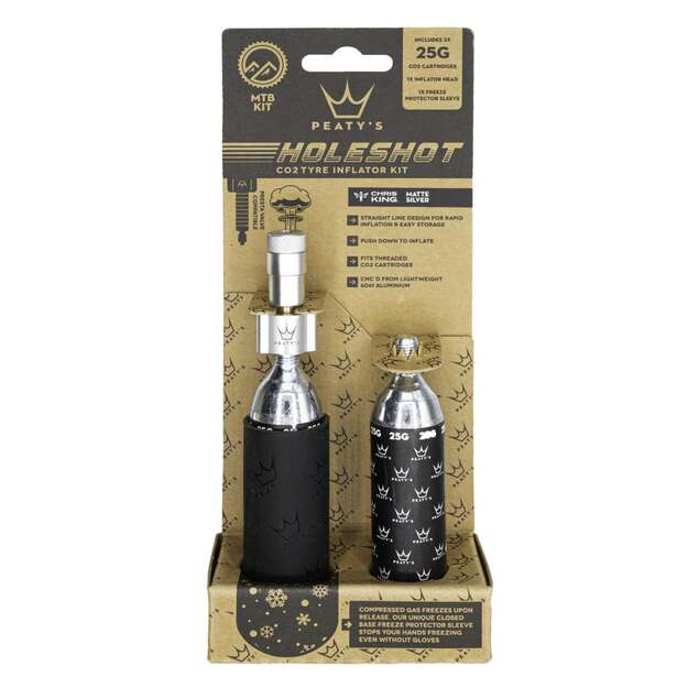 CO2 pompa PEATY S HOLESHOT CO2 TYRE INFLATOR - MTB (25G) - SILVER (PPR-HTI-MTB-SIL-12) 1